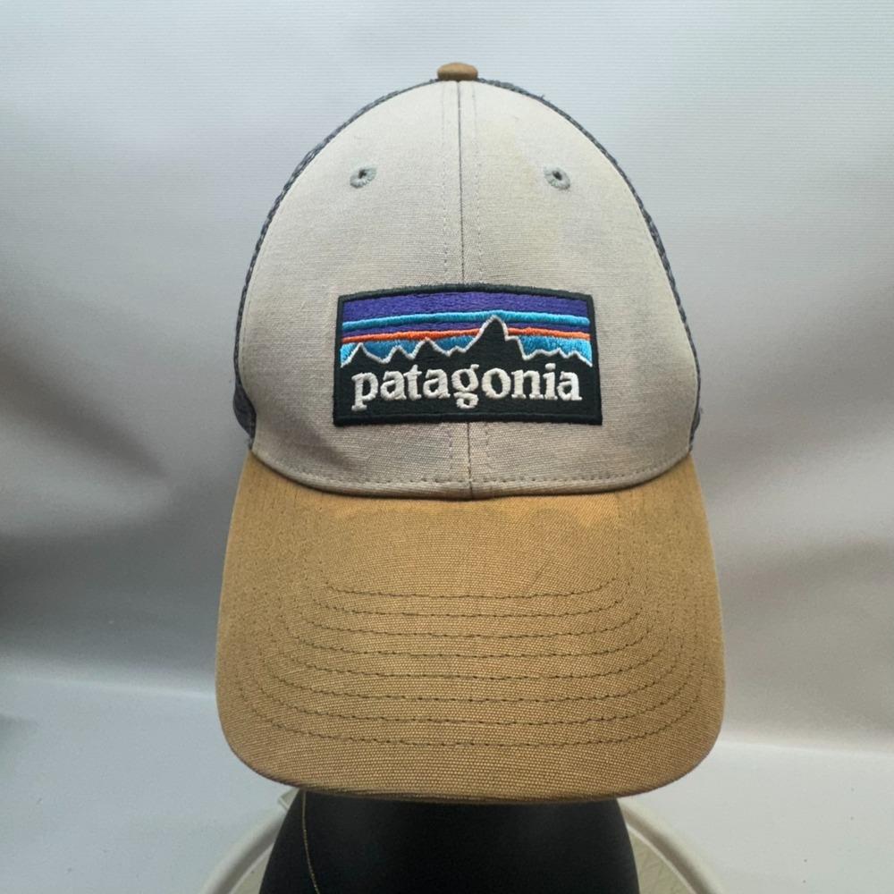 Patagonia Hat Men's One Size Trucker Cap Brown Big Logo Mesh Snap Back